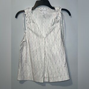 BCBGeneration White Striped Sleeveless Top